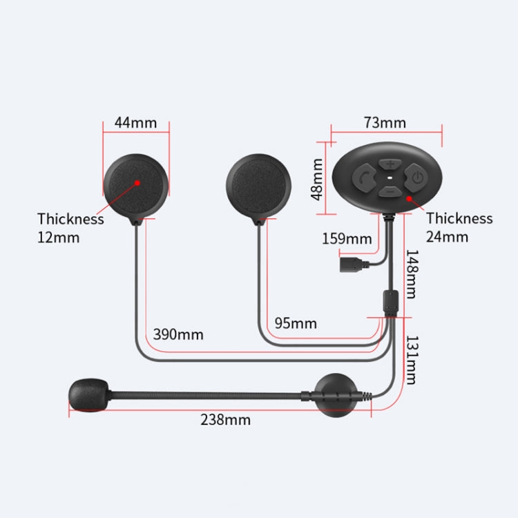Dier DK12 800m casco Auriculares inalámbricos con Bluetooth 5,0 impermeable doble motocicleta llamada auriculares con función de intercomunicación, DK12
