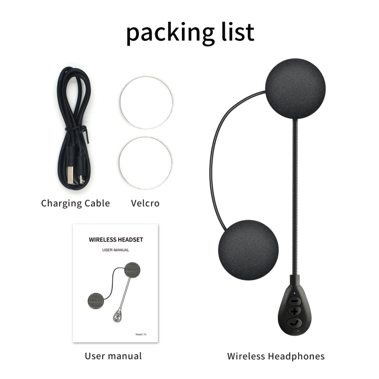 Auriculares Bluetooth V5.0 para casco de motocicleta T6, T6