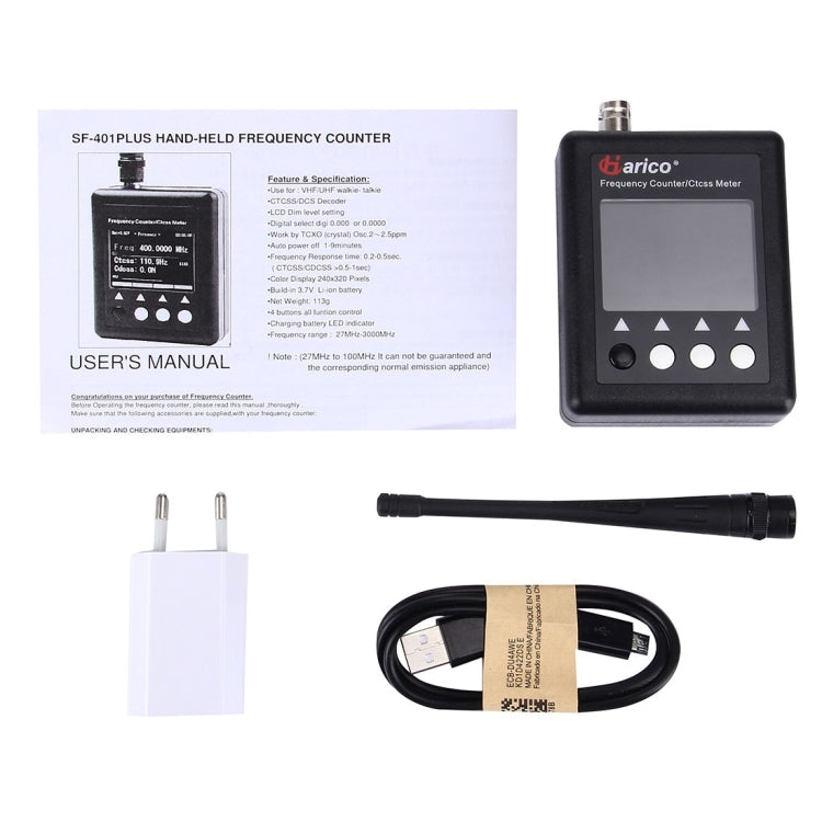 Contador de frecuencia portátil SF401 Plus para walkie talkie, frecuencia: 27 MHz-3000 MHz
