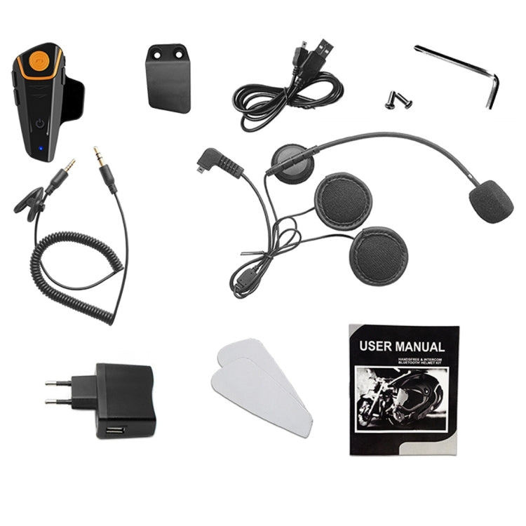 BT-S2 Auriculares con interfono Bluetooth V3.0 individuales de 2,4 GHz para casco de motocicleta, respuesta automática, compatibilidad con FM, distancia de intercomunicador de hasta 1000 m, BT-S2 Single