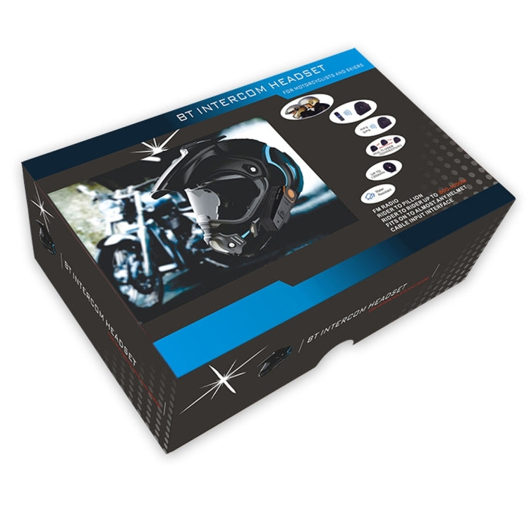 BT-S2 Auriculares con interfono Bluetooth V3.0 individuales de 2,4 GHz para casco de motocicleta, respuesta automática, compatibilidad con FM, distancia de intercomunicador de hasta 1000 m, BT-S2 Single