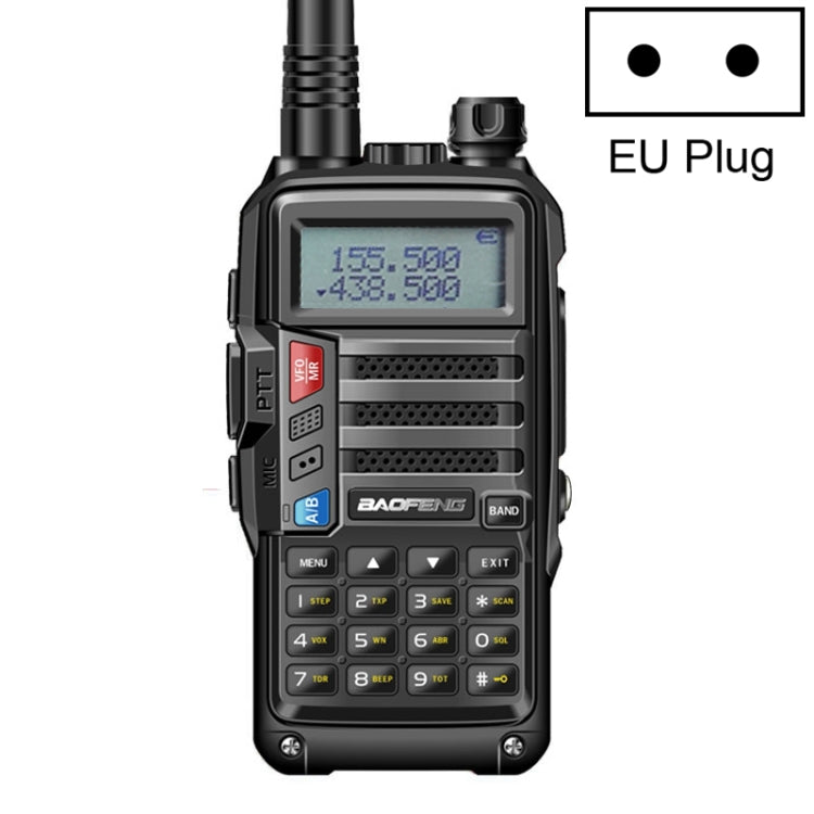 Walkie Talkie portátil con interfono Baofeng BF-UV5R Plus S9 FM, enchufe de la UE, Black, EU Plug, Red, EU Plug, Silver, EU Plug