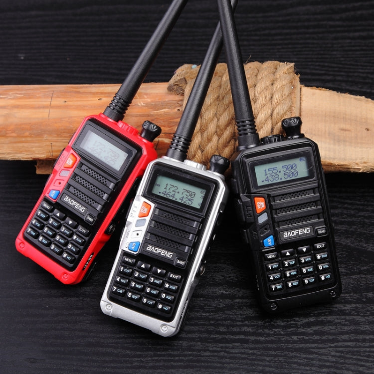 Walkie Talkie portátil con interfono Baofeng BF-UV5R Plus S9 FM, enchufe de la UE, Black, EU Plug, Red, EU Plug, Silver, EU Plug