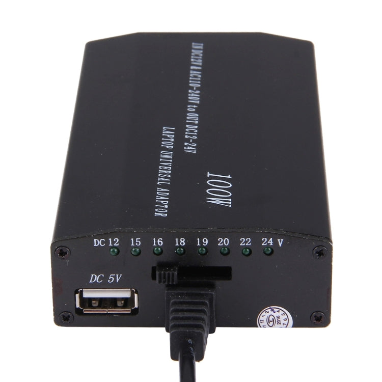 Cargador universal para computadora portátil de 100 W con cargador para automóvil, adaptador de corriente CA, 8 adaptadores de corriente y 1 puerto USB para Samsung, Sony, Asus, Acer, IBM, HP, DELL, enchufe de EE. UU., US Plug