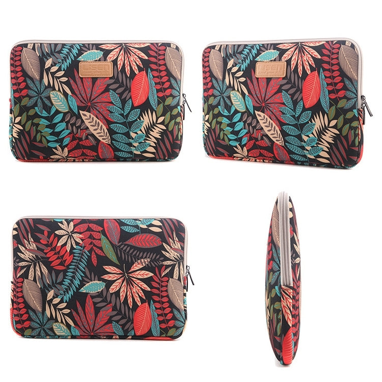 Lisen Funda de 12 pulgadas Maletín con cremallera de hojas coloridas Bolsa de transporte para iPad, Macbook, Samsung, Lenovo, Sony, DELL Alienware, CHUWI, ASUS, HP, computadoras portátiles/tabletas de 12 pulgadas y menos, 12 inch