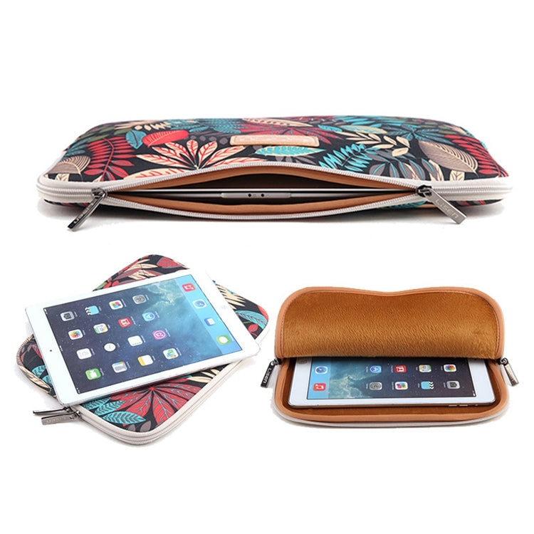 Lisen Funda de 12 pulgadas Maletín con cremallera de hojas coloridas Bolsa de transporte para iPad, Macbook, Samsung, Lenovo, Sony, DELL Alienware, CHUWI, ASUS, HP, computadoras portátiles/tabletas de 12 pulgadas y menos, 12 inch