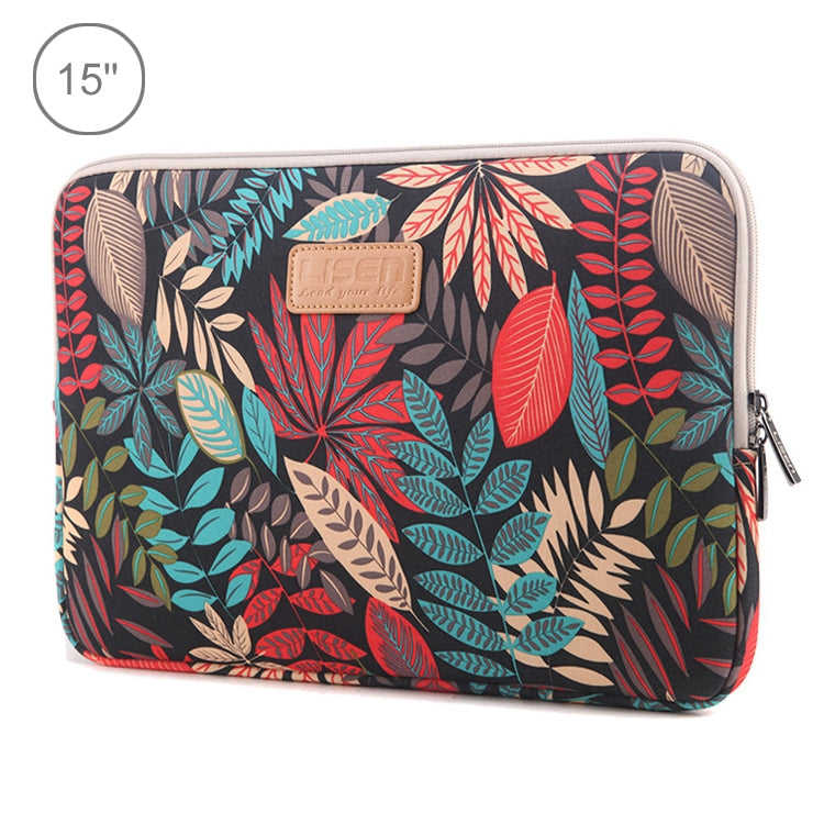 Funda con diseño de hojas coloridas, maletín con cremallera, bolsa de transporte para Macbook, Samsung, Lenovo, Sony, DELL Alienware, CHUWI, ASUS, HP, portátiles de 15,6 pulgadas y menos, 15 inch