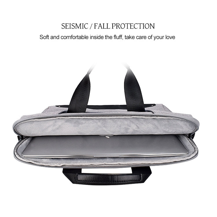 DJ08 Bolsa para portátil resistente al desgaste, impermeable, de tela Oxford para portátiles de 13,3 pulgadas, con asa oculta, barra de sujeción para equipaje y correa ajustable para el hombro, 13.3 inch
