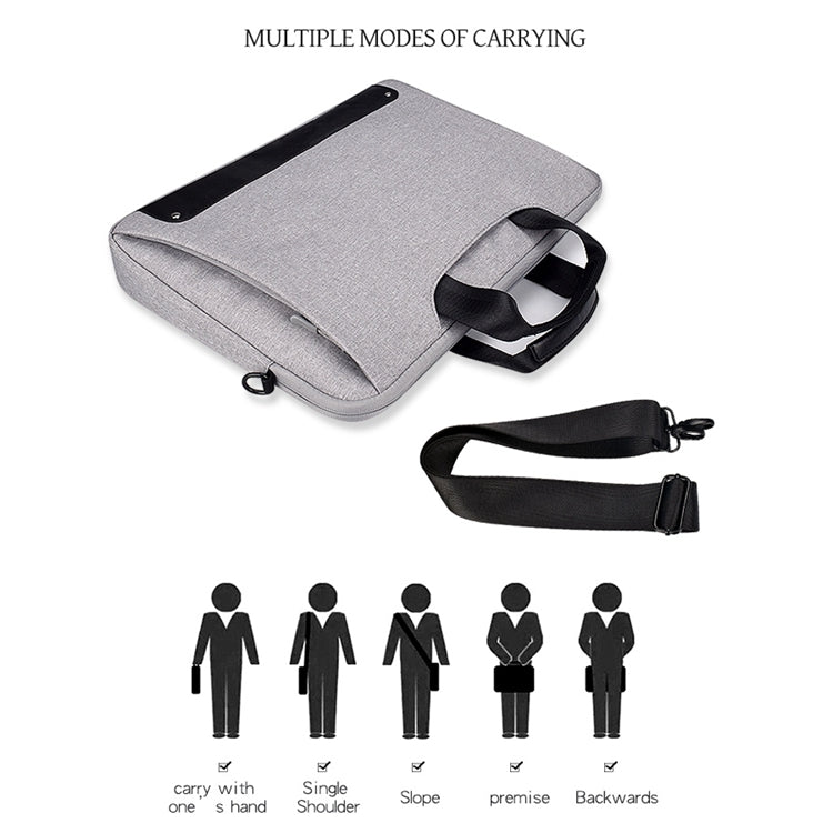 DJ08 Bolsa para portátil resistente al desgaste, impermeable, de tela Oxford para portátiles de 13,3 pulgadas, con asa oculta, barra de sujeción para equipaje y correa ajustable para el hombro, 13.3 inch