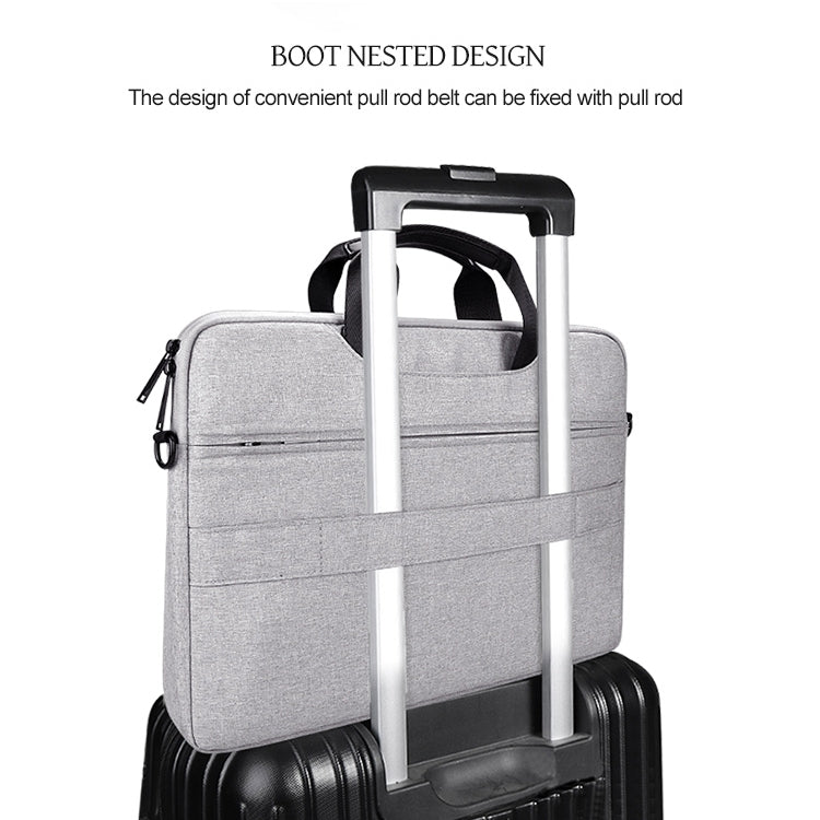 DJ08 Bolsa para portátil resistente al desgaste, impermeable, de tela Oxford para portátiles de 13,3 pulgadas, con asa oculta, barra de sujeción para equipaje y correa ajustable para el hombro, 13.3 inch