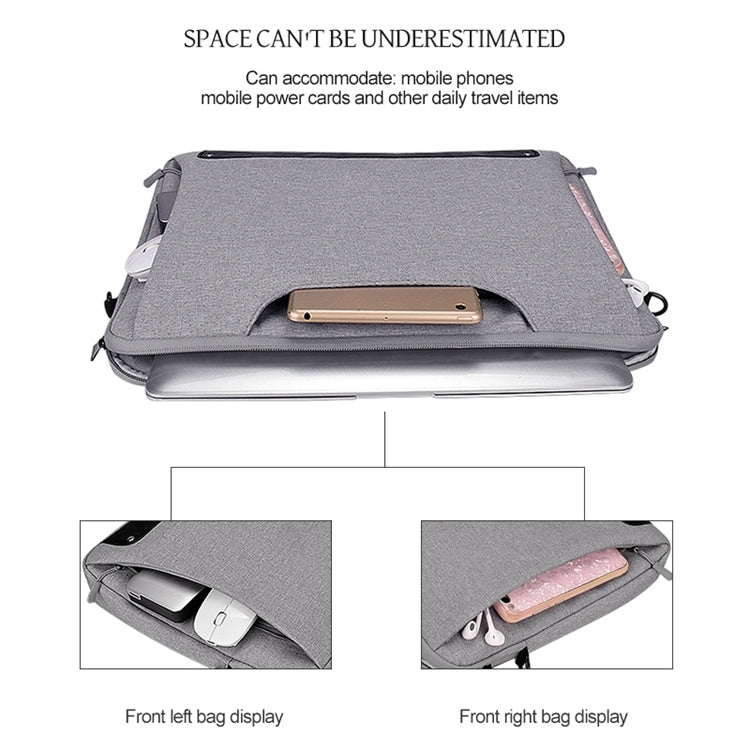DJ08 Bolsa para portátil resistente al desgaste, impermeable, de tela Oxford para portátiles de 13,3 pulgadas, con asa oculta, barra de sujeción para equipaje y correa ajustable para el hombro, 13.3 inch