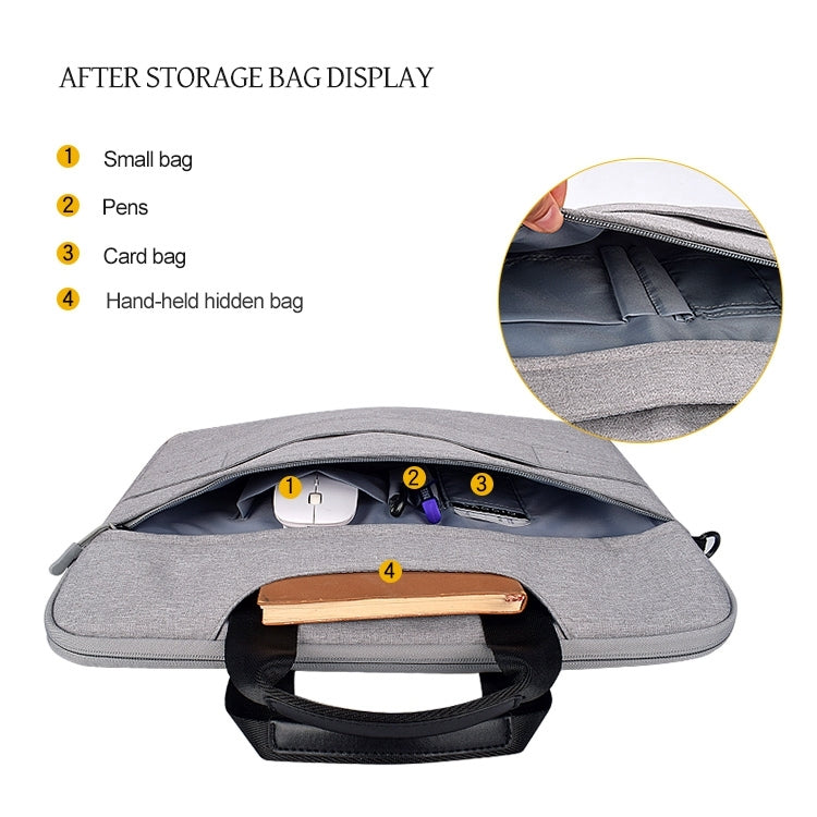 DJ08 Bolsa para portátil resistente al desgaste, impermeable, de tela Oxford para portátiles de 13,3 pulgadas, con asa oculta, barra de sujeción para equipaje y correa ajustable para el hombro, 13.3 inch