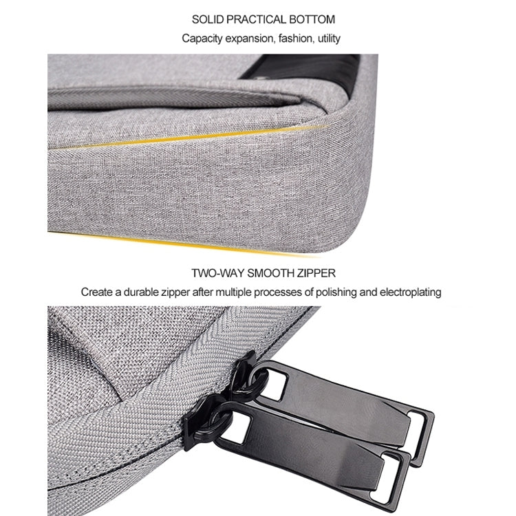 DJ08 Bolsa para portátil resistente al desgaste, impermeable, de tela Oxford para portátiles de 15,4 pulgadas, con asa oculta, barra de sujeción para equipaje y correa ajustable para el hombro, 15.4 inch