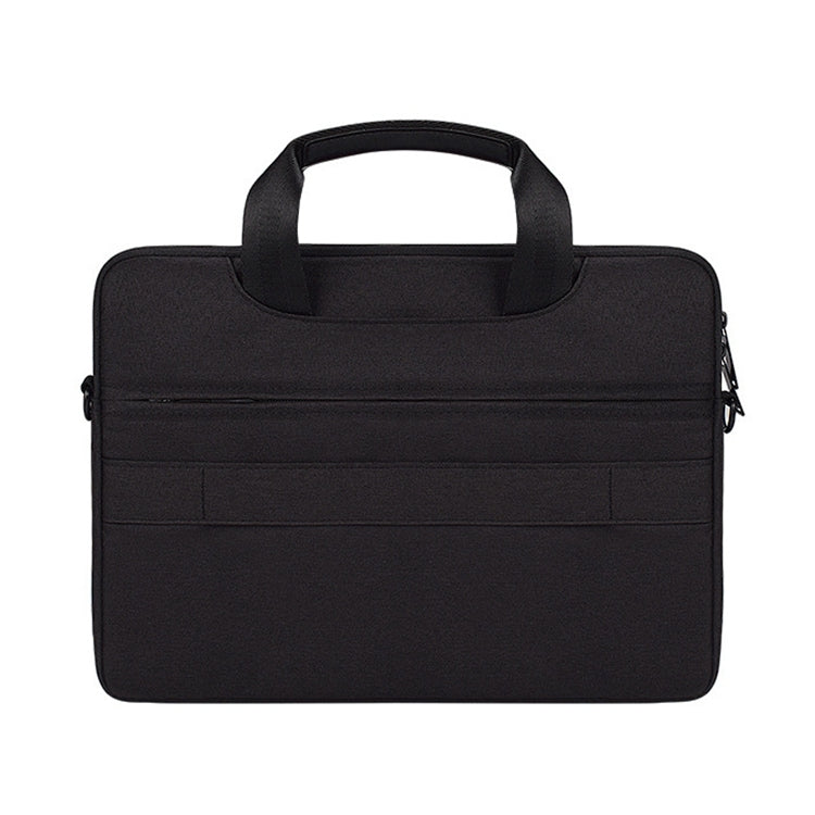 DJ08 Bolsa para portátil resistente al desgaste, impermeable, de tela Oxford para portátiles de 15,4 pulgadas, con asa oculta, barra de sujeción para equipaje y correa ajustable para el hombro, 15.4 inch