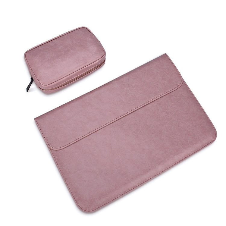 PU01S Bolsa interior para portátil con hebilla magnética invisible horizontal de cuero PU para portátiles de 14,1 pulgadas, con bolsa pequeña, 14.1 inch with Small Bag