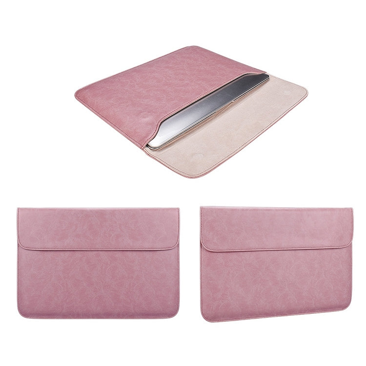 PU01S Bolsa interior para portátil con hebilla magnética invisible horizontal de cuero PU para portátiles de 15,4 pulgadas, con bolsa pequeña, 15.4 inch with Small Bag
