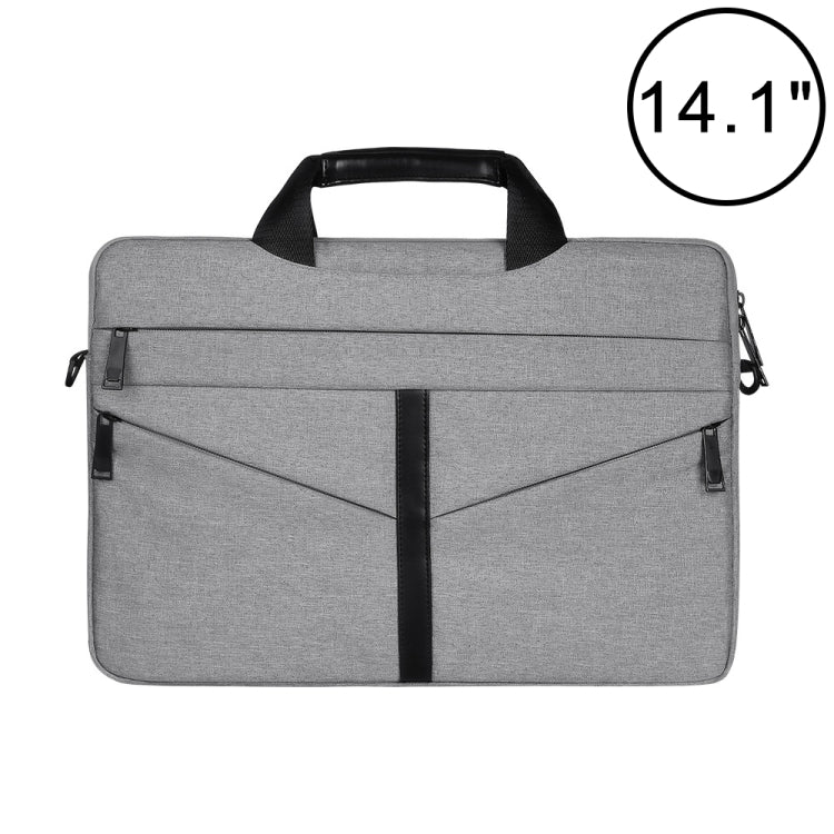 Bolso portátil con cremallera para ordenador portátil, bolso de hombro de negocios a la moda, transpirable, resistente al desgaste, de 14,1 pulgadas, con correa para el hombro, 14.1 inch