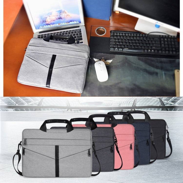 Bolso portátil con cremallera para ordenador portátil, bolso de hombro de negocios a la moda, transpirable, resistente al desgaste, de 14,1 pulgadas, con correa para el hombro, 14.1 inch