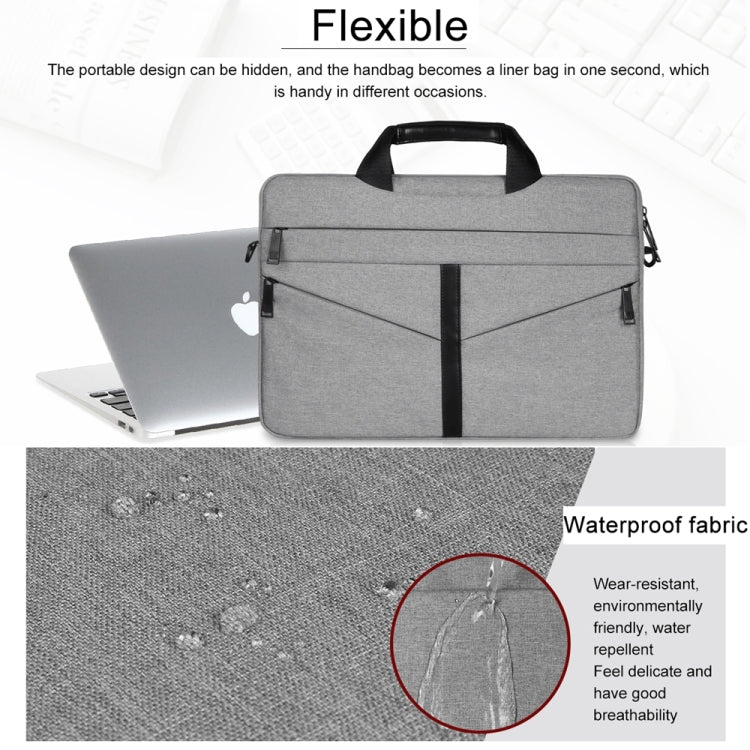 Bolso portátil con cremallera para ordenador portátil, bolso de hombro de negocios a la moda, transpirable, resistente al desgaste, de 14,1 pulgadas, con correa para el hombro, 14.1 inch