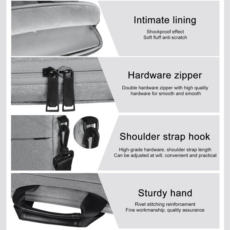 Bolso portátil con cremallera para ordenador portátil, bolso de hombro de negocios a la moda, transpirable, resistente al desgaste, de 14,1 pulgadas, con correa para el hombro, 14.1 inch