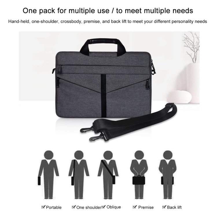 Bolso portátil con cremallera para ordenador portátil, bolso de hombro de negocios a la moda, transpirable, resistente al desgaste, de 14,1 pulgadas, con correa para el hombro, 14.1 inch