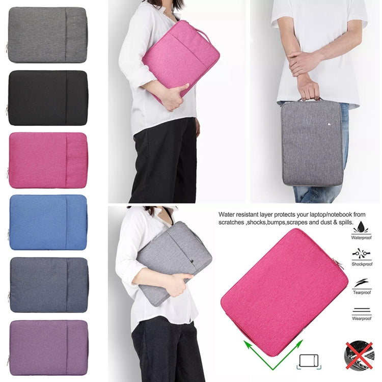 Bolsas de mezclilla suaves y universales para computadora portátil de 15,4 pulgadas, funda para computadora portátil con cremallera portátil para MacBook Air / Pro, Lenovo y otras computadoras portátiles, tamaño: 39,2 x 28,5 x 2 cm, 15.4 inch Purple   ...