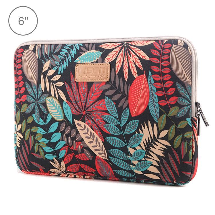 Lisen - Funda de 6,0 pulgadas, diseño de hojas coloridas con cremallera, bolsa de transporte para Amazon Kindle, 6.0 inch