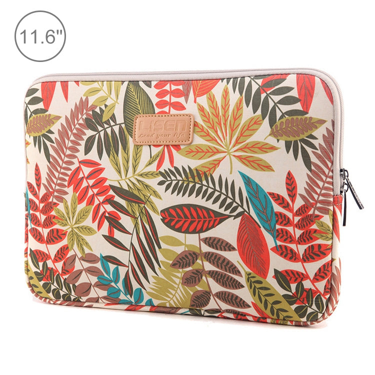 Lisen - Funda de 11,6 pulgadas, diseño de hojas coloridas con cremallera, bolsa de transporte, 11.6 inch