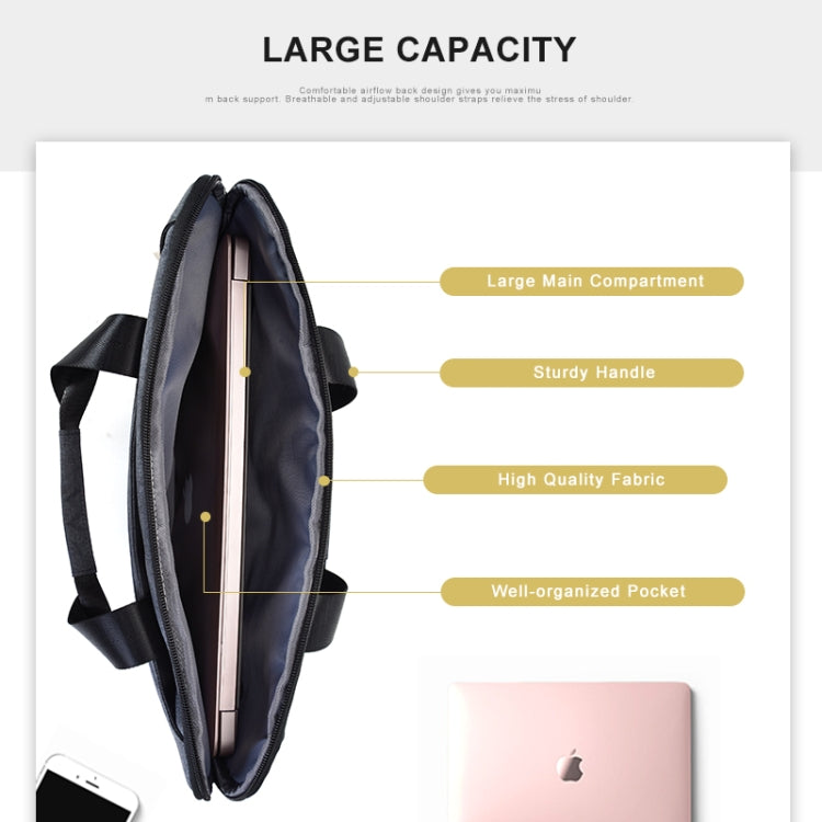 OSOCE S63 Bolsa para portátil con cremallera, transpirable y resistente al desgaste, para Macbook de 15 pulgadas o menos, Samsung, Lenovo, Sony, DELL Alienware, CHUWI, ASUS, HP