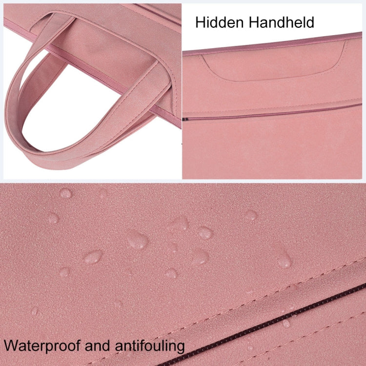 ST06 Bolso de un solo hombro con correa portátil oculta con cremallera de cuero PU resistente al agua para portátiles de 15,6 pulgadas, con cinturón para maleta, ST06 15.6 inch Dark Gray, ST06 15.6 inch Pink, ST06 15.6 inch Light Grey