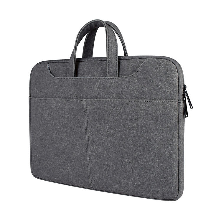 ST06S Bolso de un solo hombro con correa portátil oculta con cremallera de cuero PU resistente al agua para portátiles de 14,1 pulgadas, con varita mágica y cinturón para maleta, ST06S 14.1 inch Dark Gray, ST06S 14.1 inch Pink, ST06S 14.1 inch Light Grey