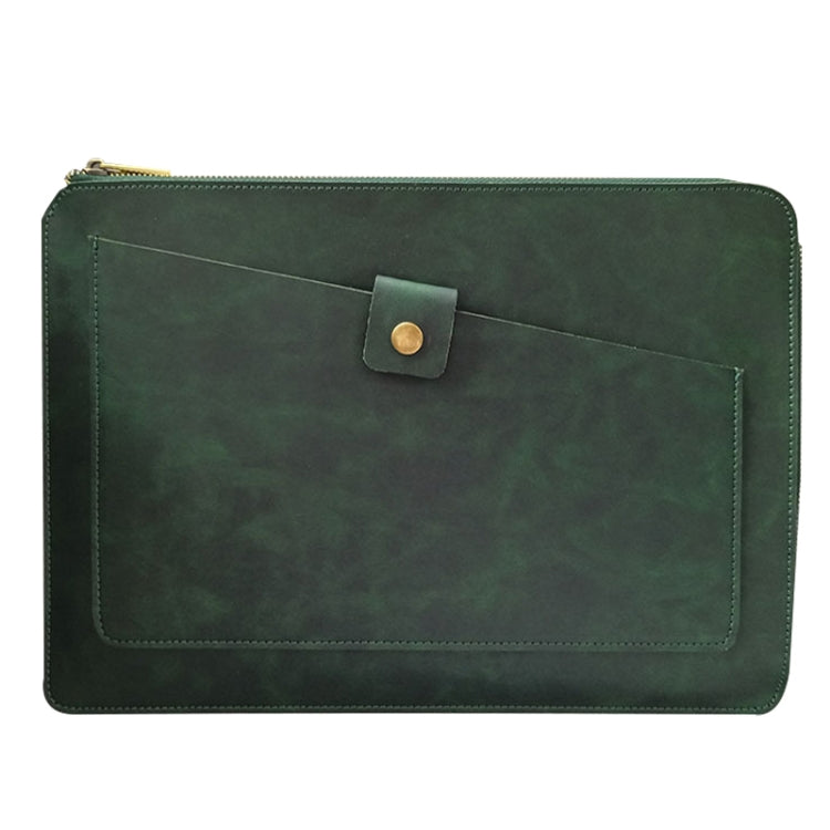 Bolso universal de la tableta del ordenador portátil de la cremallera del negocio del cuero genuino para 12 pulgadas y menos, 12 inch