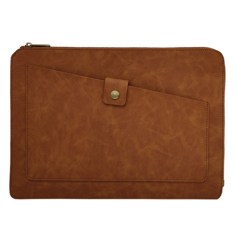 Bolso universal con cremallera para tableta y portátil de negocios de cuero genuino para 13,3 pulgadas y menos, 13.3 inch