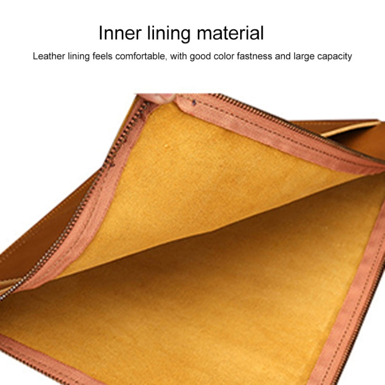 Bolso universal con cremallera para tableta y portátil de negocios de cuero genuino para 13,3 pulgadas y menos, 13.3 inch