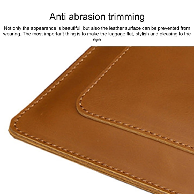 Bolso universal de la tableta del ordenador portátil de la cremallera del negocio del cuero genuino para 15,4 pulgadas y debajo, 15.4 inch