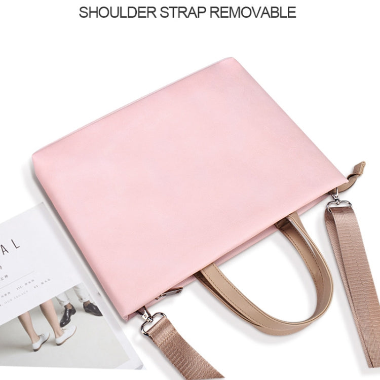 Bolso cruzado impermeable para ordenador portátil de PU para portátiles de 13,3 pulgadas, 13.3 inch (Pink), 13.3 inch (White)