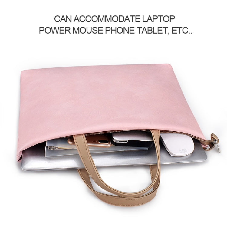 Bolso cruzado impermeable para ordenador portátil de PU para portátiles de 13,3 pulgadas, 13.3 inch (Pink), 13.3 inch (White)