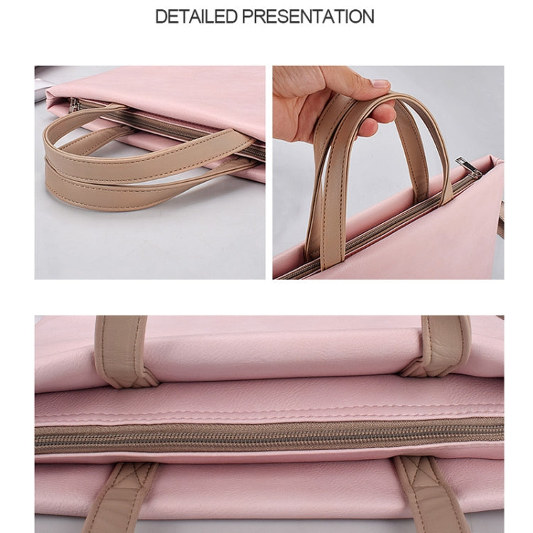 Bolso cruzado impermeable para ordenador portátil de PU para portátiles de 13,3 pulgadas, 13.3 inch (Pink), 13.3 inch (White)