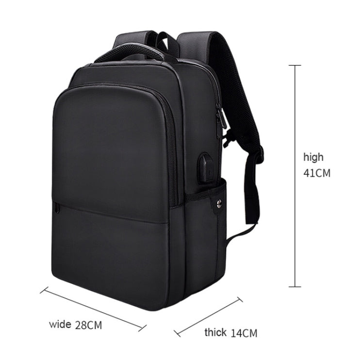 Mochila impermeable de poliéster para portátiles de menos de 15 pulgadas, con correa para carrito de maletero con interfaz USB