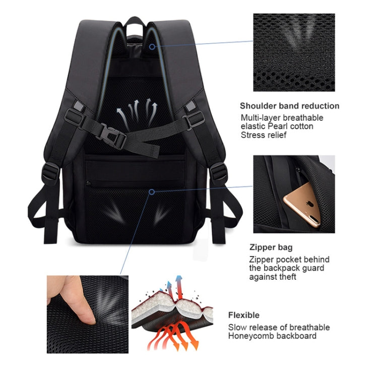 Mochila impermeable de poliéster para portátiles de menos de 15 pulgadas, con correa para carrito de maletero con interfaz USB