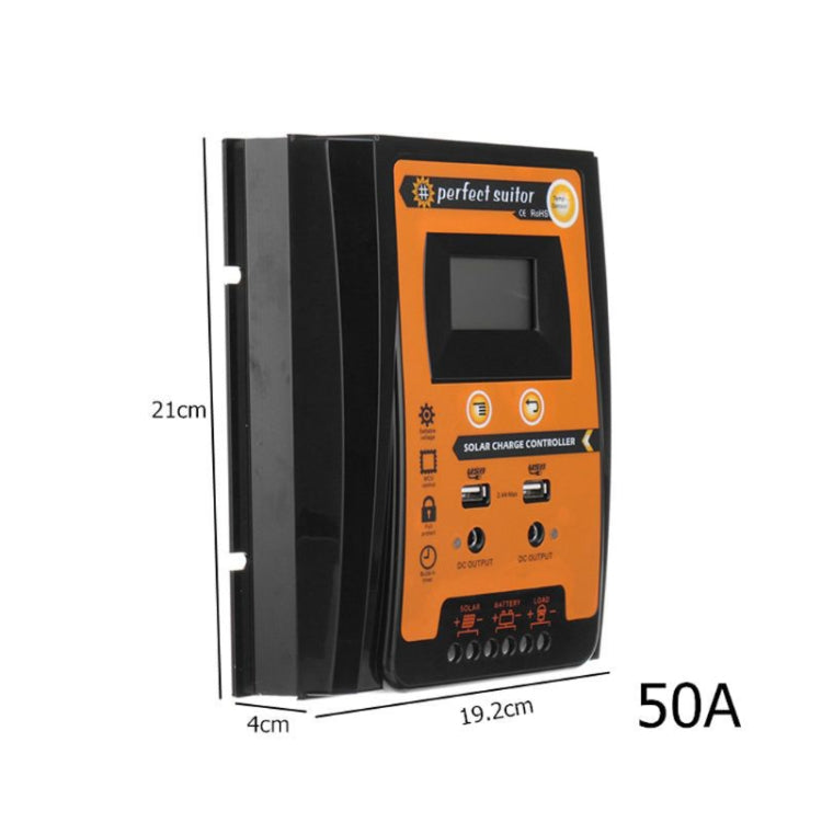 Controlador de carga solar portátil 50A 12/24V