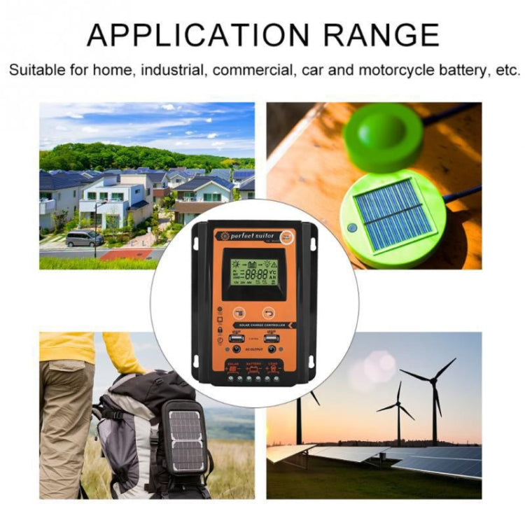 Controlador de carga solar portátil 50A 12/24V