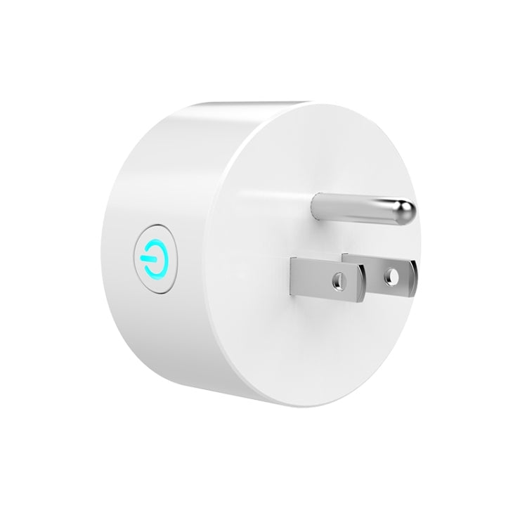 Mini enchufe WiFi de forma redonda 10A, Control remoto por aplicación, sincronización, enchufe inteligente que funciona con Alexa y Google Home, CA 100-240V, enchufe de EE. UU., 10A US Plug(Round Shape)