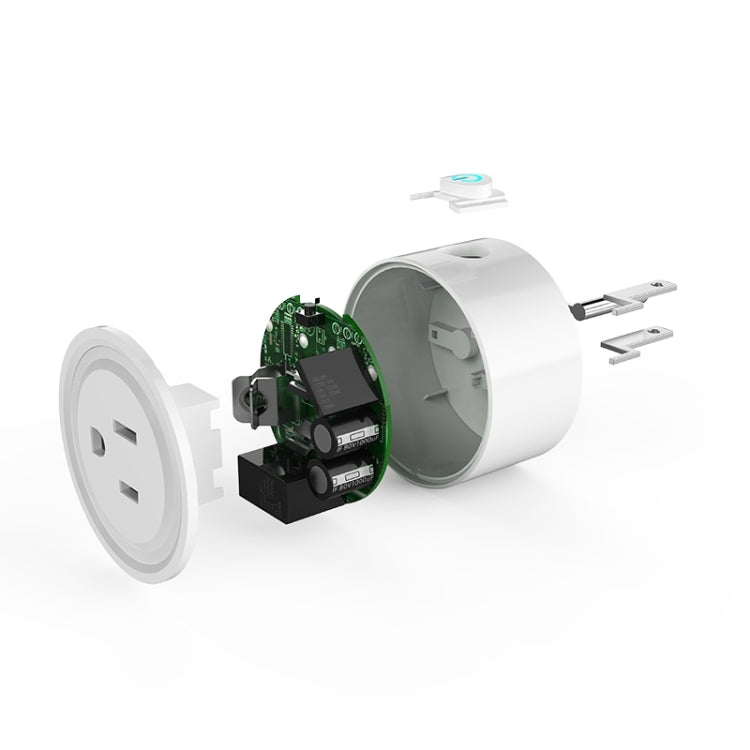 Mini enchufe WiFi de forma redonda 10A, Control remoto por aplicación, sincronización, enchufe inteligente que funciona con Alexa y Google Home, CA 100-240V, enchufe de EE. UU., 10A US Plug(Round Shape)