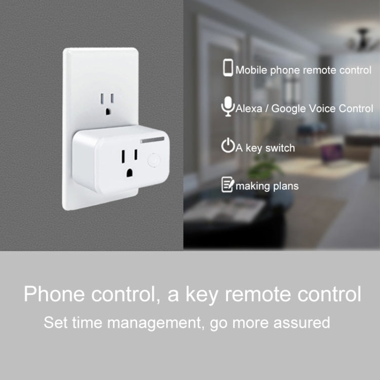10A WiFi 2,4 GHz APP Control remoto sincronización enchufe inteligente funciona con Alexa y Google Home, CA 110-250 V, enchufe de EE. UU.