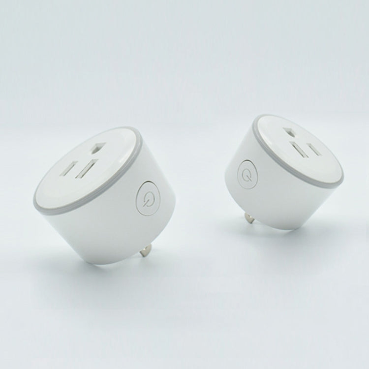 10A Forma redonda WiFi 2,4 GHz Mini enchufe Aplicación Control remoto Temporización Enchufe inteligente Funciona con Alexa y Google Home y luz de respiración colorida, CA 100-240 V, enchufe de EE. UU.
