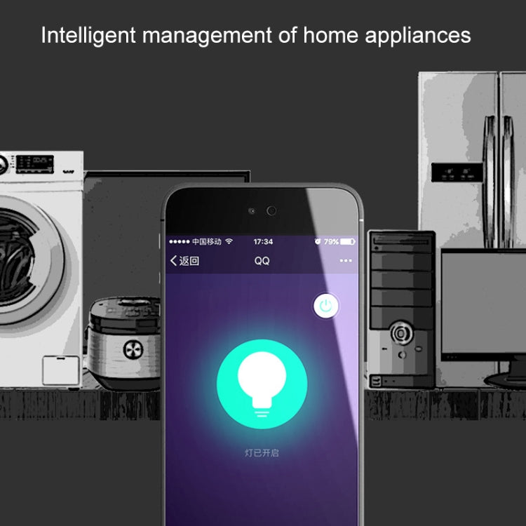 10A Forma redonda WiFi 2,4 GHz Mini enchufe Aplicación Control remoto Temporización Enchufe inteligente Funciona con Alexa y Google Home y luz de respiración colorida, CA 100-240 V, enchufe de EE. UU.