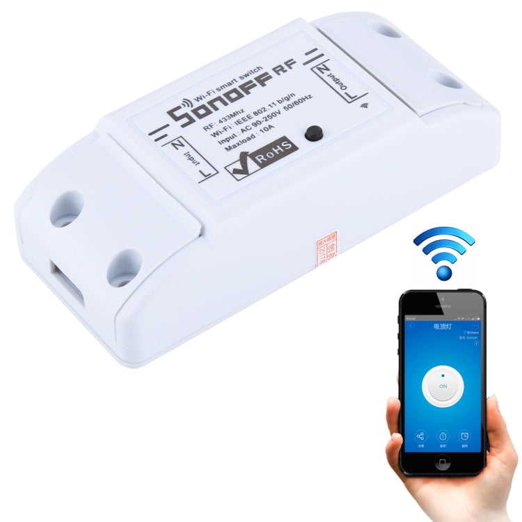 Sonoff 433MHz DIY WiFi Módulo de temporizador de Control remoto inalámbrico inteligente interruptor de alimentación para hogar inteligente, compatible con iOS y Android, 433MHz