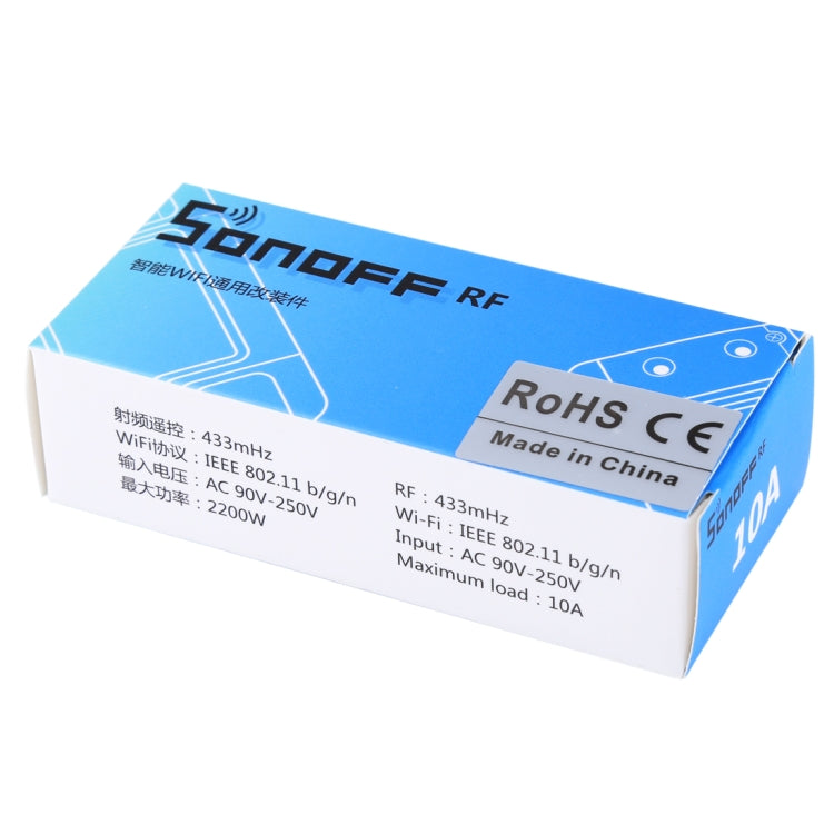 Sonoff 433MHz DIY WiFi Módulo de temporizador de Control remoto inalámbrico inteligente interruptor de alimentación para hogar inteligente, compatible con iOS y Android, 433MHz