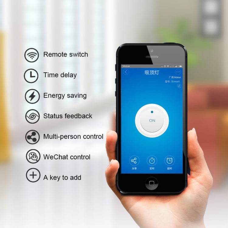 Sonoff 433MHz DIY WiFi Módulo de temporizador de Control remoto inalámbrico inteligente interruptor de alimentación para hogar inteligente, compatible con iOS y Android, 433MHz